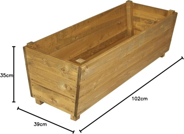 Wooden Planter Box – Large Outdoor Timber Trough for Flowers & Plants - Image 10