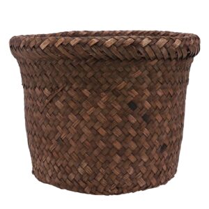 Rustic Woven Seagrass Planter – Vintage Basket for Plants & Storage (18x14cm)